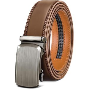 BULLIANT Men’s Belt,Slide Ratchet Belt Adjsutable For Men Suit Casual Jeans Gift Boxed,Trim To Fit(Tawny2890)