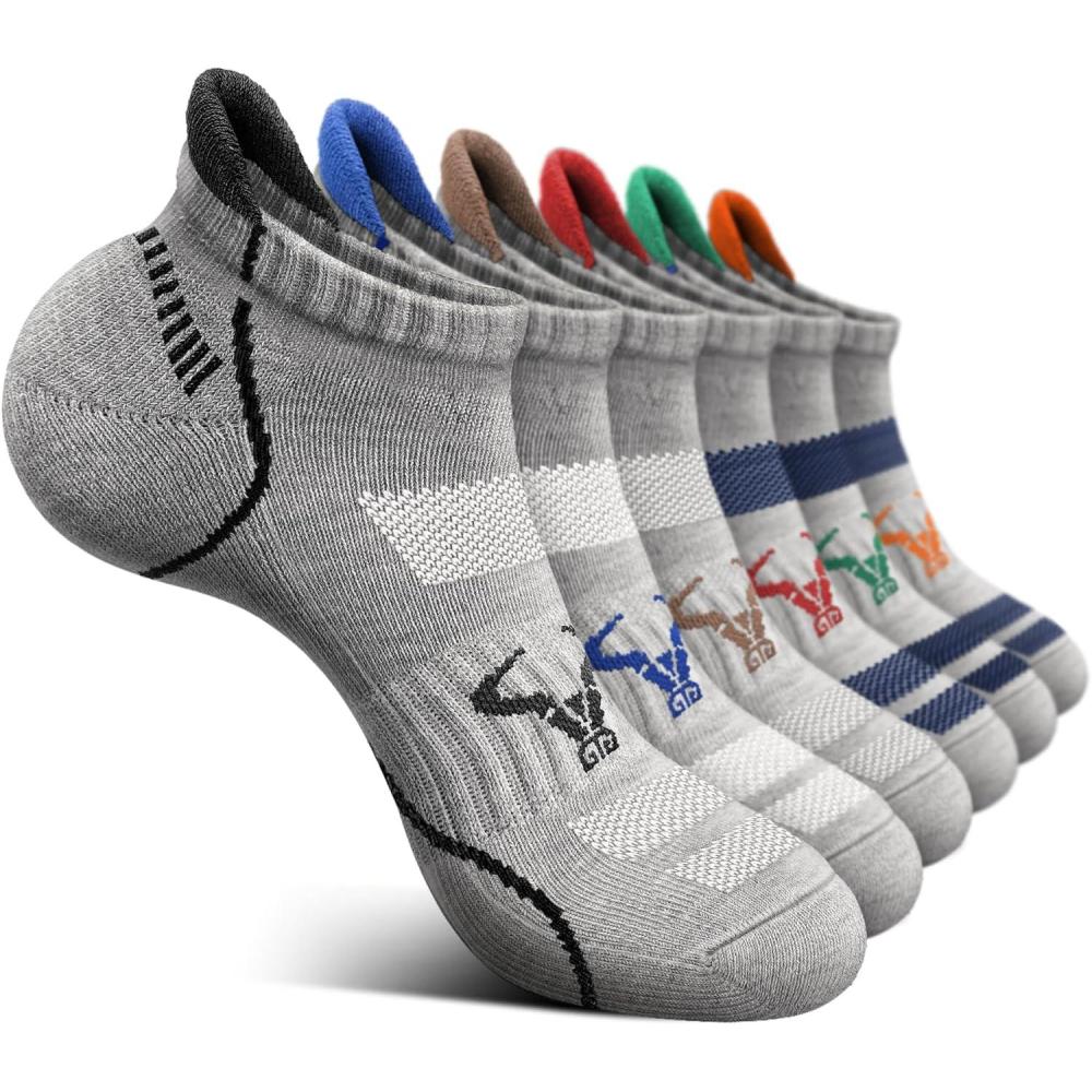 imageBULLIANT Men Running SocksActive Ankle Socks No Show For Men With Cushioned Footbed Arch Support Breathable Wicking6pairsgray 6 Color Mixed7790