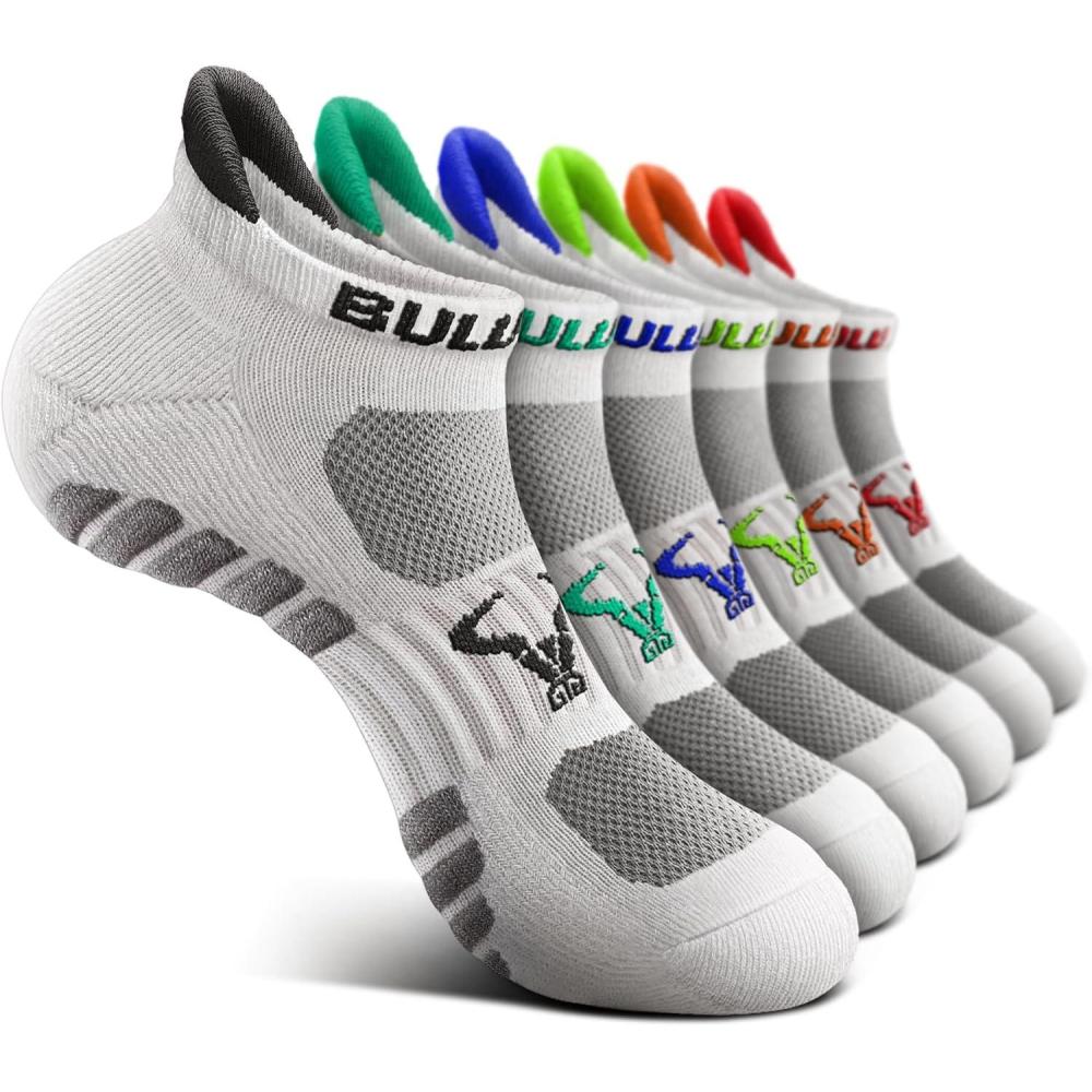 imageBULLIANT Men Running SocksActive Ankle Socks No Show For Men With Cushioned Footbed Arch Support Breathable Wicking6pairswhite7898