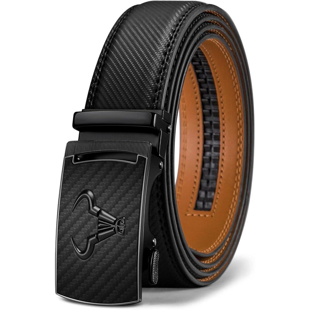 imageBULLIANT Mens BeltBrand Ratchet Belt Of Genuine Leather For Gift Men DressSize CustomizedBlack2653