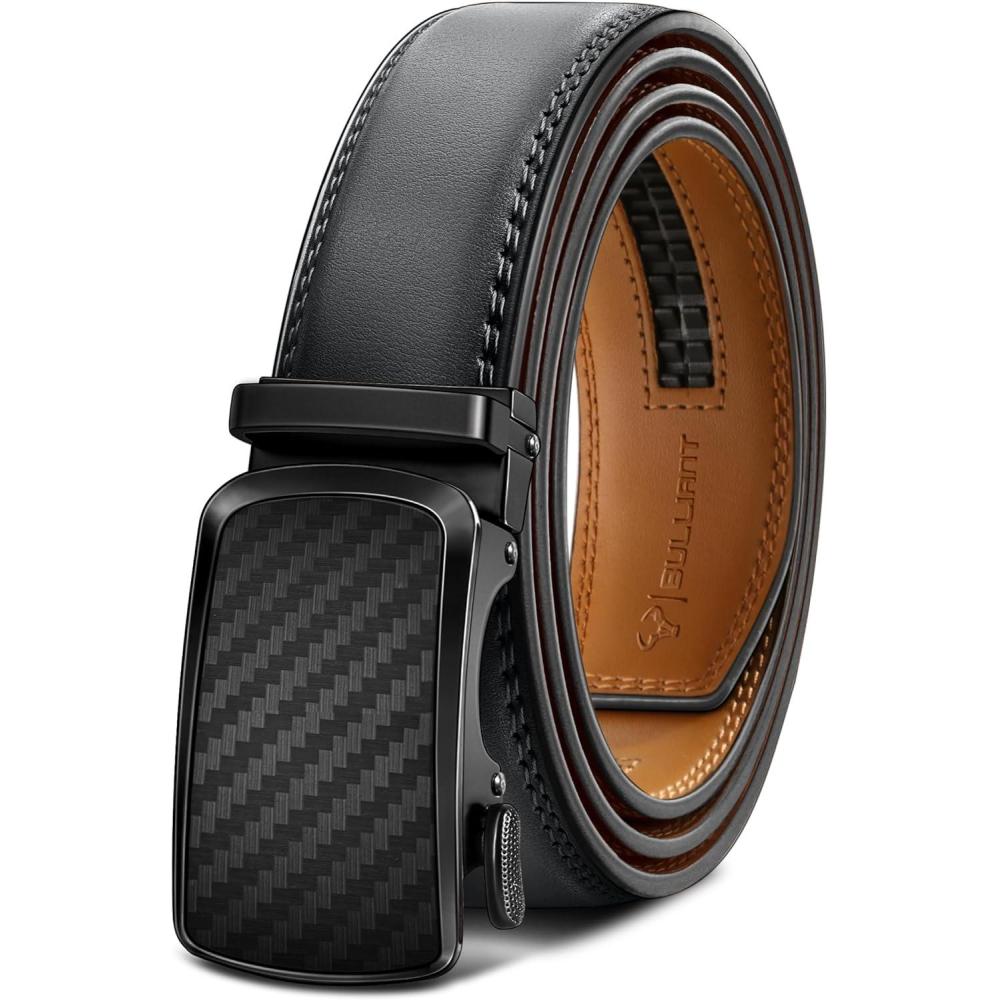 imageBULLIANT Mens BeltBrand Ratchet Belt Of Genuine Leather For Gift Men DressSize CustomizedDark Gray6303