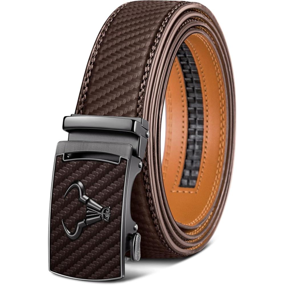imageBULLIANT Mens BeltBrand Ratchet Belt Of Genuine Leather For Gift Men DressSize CustomizedDeep Brown2919