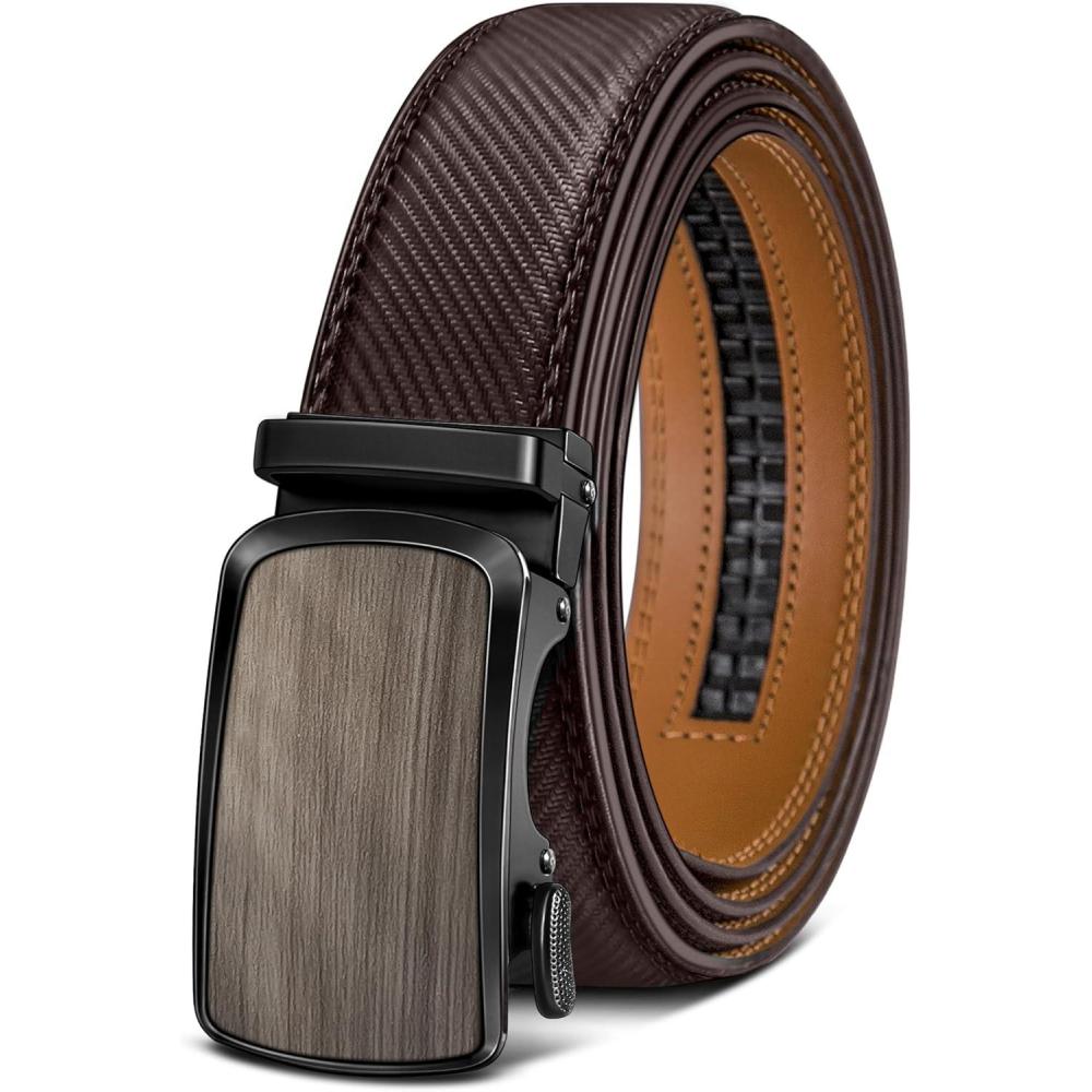 imageBULLIANT Mens BeltBrand Ratchet Belt Of Genuine Leather For Gift Men DressSize CustomizedDeep Brown4533