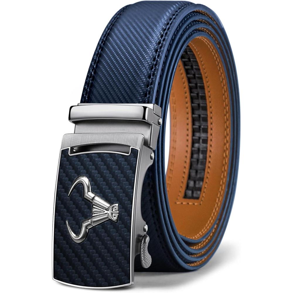 imageBULLIANT Mens BeltBrand Ratchet Belt Of Genuine Leather For Gift Men DressSize CustomizedPurplish Blue2654
