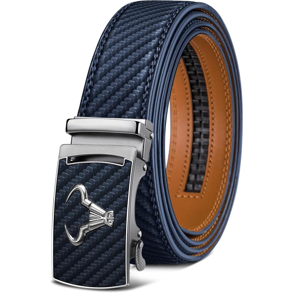 imageBULLIANT Mens BeltBrand Ratchet Belt Of Genuine Leather For Gift Men DressSize CustomizedPurplish Blue2895
