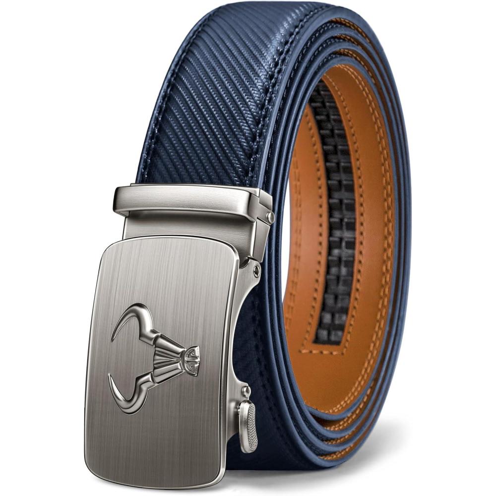 imageBULLIANT Mens BeltBrand Ratchet Belt Of Genuine Leather For Gift Men DressSize CustomizedPurplish Blue3753