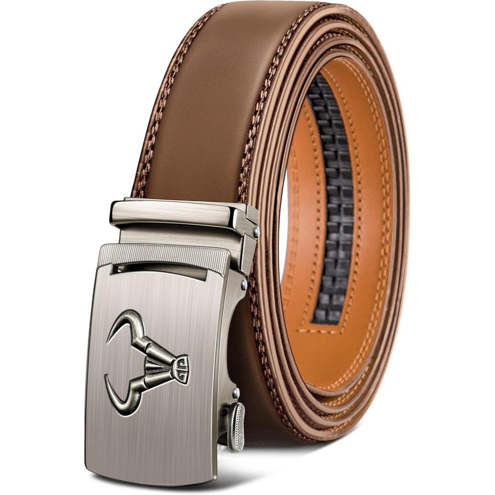 imageBULLIANT Mens BeltBrand Ratchet Belt Of Genuine Leather For Gift Men DressSize CustomizedTawny2921