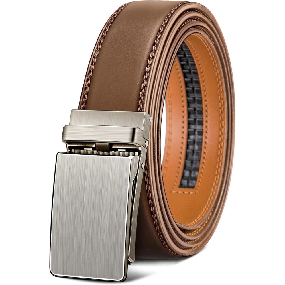 imageBULLIANT Mens BeltBrand Ratchet Belt Of Genuine Leather For Gift Men DressSize CustomizedTawny2927