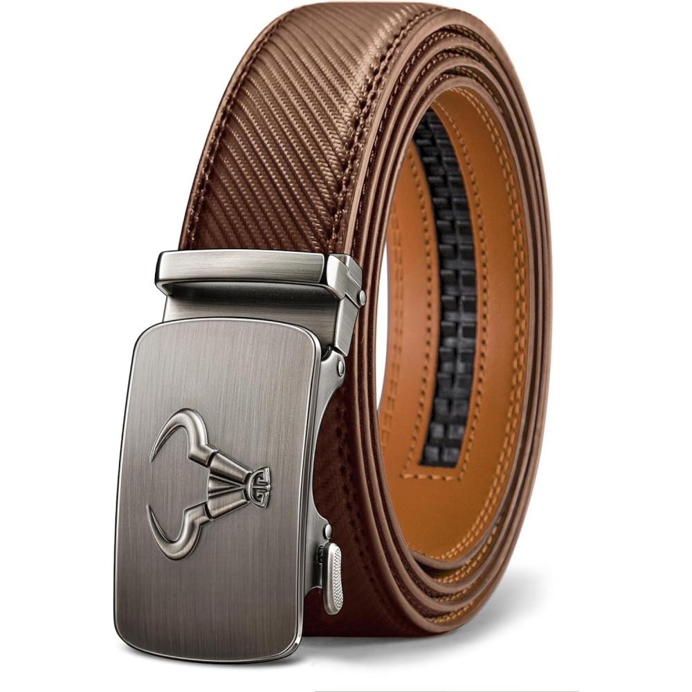 imageBULLIANT Mens BeltBrand Ratchet Belt Of Genuine Leather For Gift Men DressSize CustomizedTawny3754