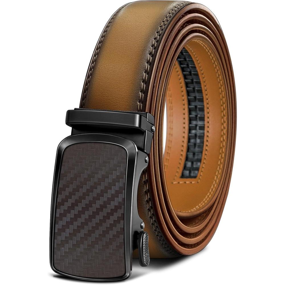 imageBULLIANT Mens BeltBrand Ratchet Belt Of Genuine Leather For Gift Men DressSize CustomizedTawny4454