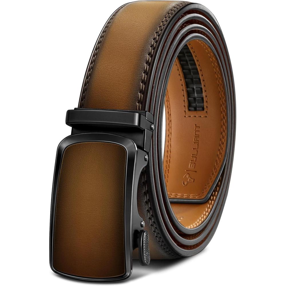 imageBULLIANT Mens BeltBrand Ratchet Belt Of Genuine Leather For Gift Men DressSize CustomizedTawny6305