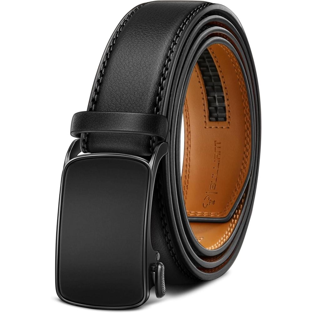 imageBULLIANT Mens Ratchet Belt NontrimmableClick Belt Adjustable for Men Gift Lightweight 1 38quotBlack7776