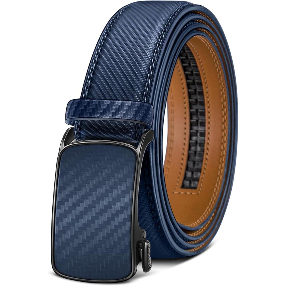 imageBULLIANT Mens Ratchet Belt NontrimmableClick Belt Adjustable for Men Gift Lightweight 1 38quotPurplish Blue4245