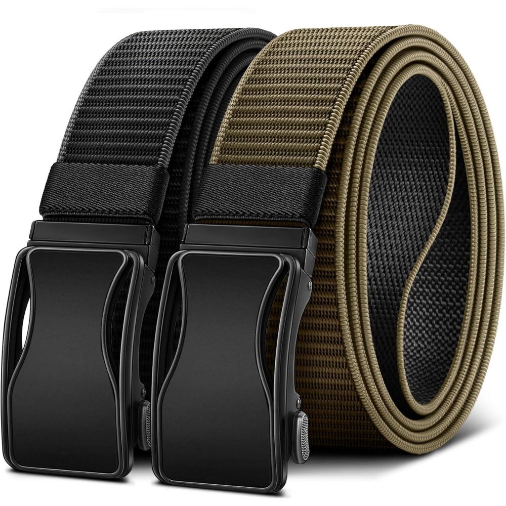 imageBULLIANT Mens Ratchet Belt ReversibleWeb Nylon Casual Belt for Gift Men Golf Hiking Pants Jeans 2 In 1BlackWood Thrush8371