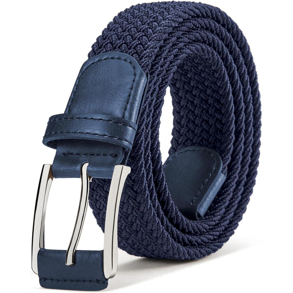 imageBULLIANT Stretch Belt MenMens Gift Woven Braided Web Belt 1 38 for Golf Casual Pants Shirts JeansAntique Blue2837
