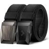 BULLIANT Men Belt 2 Pack,Nylon Web Holster Belt Stretch for Gift Men Outdoor Work Sports Hunting Hiking,Quick Release(2pack-black4648)
