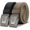BULLIANT Men Belt 2 Pack,Nylon Web Holster Belt Stretch for Gift Men Outdoor Work Sports Hunting Hiking,Quick Release(2pack-black/Beige4096)
