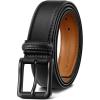 BULLIANT Men Belt,Leather Belt Adjustable For Men Dress Casual Jeans 1 3/8,Cut For Fit(Black6507)
