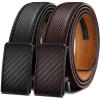 BULLIANT Men Ratchet Belt 2 Pack, Click Sliding Leather Belt Adjustable for Gift Men Dress Casual Jeans 1 3/8,Cut for Fit(2pack-black/Deep Brown6547)