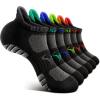 BULLIANT Men Running Socks,Active Ankle Socks No Show For Men With Cushioned Footbed Arch Support Breathable Wicking(6pairs-black7897)