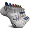 BULLIANT Men Running Socks,Active Ankle Socks No Show For Men With Cushioned Footbed Arch Support Breathable Wicking(6pairs-gray 6 Color Mixed7790)