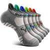 BULLIANT Men Running Socks,Active Ankle Socks No Show For Men With Cushioned Footbed Arch Support Breathable Wicking(6pairs-gray Heather 7896)