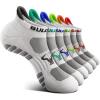 BULLIANT Men Running Socks,Active Ankle Socks No Show For Men With Cushioned Footbed Arch Support Breathable Wicking(6pairs-white7898)