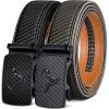 BULLIANT Men belt 2Pack,Leather Ratchet Belt for Gift Men Dress Casual Jeans 1 3/8″,Cut for Fit(2pack-black/Sacred Grey3296)