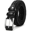 BULLIANT Mens Belts,Leather Woven Braided Belts for Gift Men Casual Jeans Golf(Black1480)