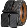 BULLIANT Men’s Ratchet Belt 2 Pack-Click Leather Belt Adjustable for Men Gift 1 3/8-Cut for Perfect Fit(2pack-black/Sacred Grey4293)