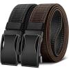 BULLIANT Mens Ratchet Belt Reversible,Web Nylon Casual Belt for Gift Men Golf Hiking Pants Jeans 2 In 1(Black/Brown1843)