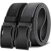 BULLIANT Mens Ratchet Belt Reversible,Web Nylon Casual Belt for Gift Men Golf Hiking Pants Jeans 2 In 1(Black/Gray1877)