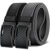BULLIANT Mens Ratchet Belt Reversible,Web Nylon Casual Belt for Gift Men Golf Hiking Pants Jeans 2 In 1(Black/Gray2006)