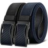 BULLIANT Mens Ratchet Belt Reversible,Web Nylon Casual Belt for Gift Men Golf Hiking Pants Jeans 2 In 1(Black/Purplish Blue2556)