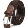 BULLIANT Stretch Belt Men,Mens Gift Woven Braided Web Belt 1 3/8 for Golf Casual Pants Shirts Jeans(Dark Brown 1349)