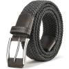 BULLIANT Stretch Belt Men,Mens Gift Woven Braided Web Belt 1 3/8 for Golf Casual Pants Shirts Jeans(Dark Gray1352)