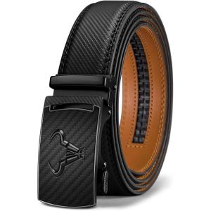 BULLIANT Men’s Belt,Brand Ratchet Belt Of Genuine Leather For Gift Men Dress,Size Customized(Black2653)