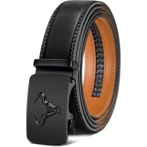 BULLIANT Men’s Belt,Brand Ratchet Belt Of Genuine Leather For Gift Men Dress,Size Customized(Black3323)