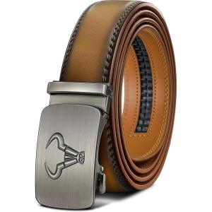 BULLIANT Men’s Belt,Brand Ratchet Belt Of Genuine Leather For Gift Men Dress,Size Customized(Black/Tawny4199)