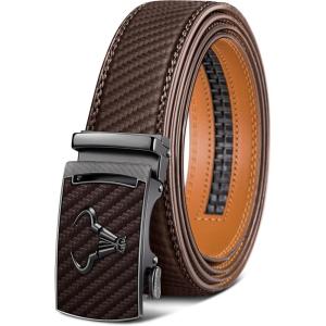 BULLIANT Men’s Belt,Brand Ratchet Belt Of Genuine Leather For Gift Men Dress,Size Customized(Deep Brown2919)