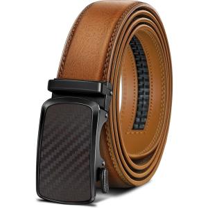 BULLIANT Men’s Belt,Brand Ratchet Belt Of Genuine Leather For Gift Men Dress,Size Customized(Orange Brown4530)