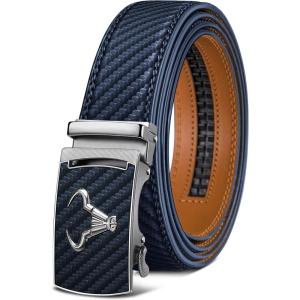 BULLIANT Men’s Belt,Brand Ratchet Belt Of Genuine Leather For Gift Men Dress,Size Customized(Purplish Blue2895)