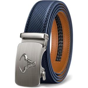 BULLIANT Men’s Belt,Brand Ratchet Belt Of Genuine Leather For Gift Men Dress,Size Customized(Purplish Blue3753)
