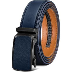 BULLIANT Men’s Belt,Brand Ratchet Belt Of Genuine Leather For Gift Men Dress,Size Customized(Purplish Blue4453)