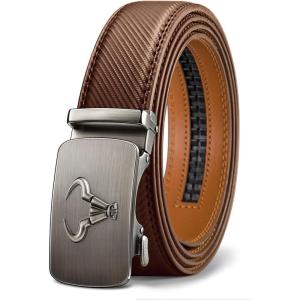 BULLIANT Men’s Belt,Brand Ratchet Belt Of Genuine Leather For Gift Men Dress,Size Customized(Tawny3754)