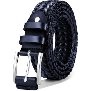 BULLIANT Mens Belts,Leather Woven Braided Belts for Gift Men Casual Jeans Golf(Purplish Blue2568)