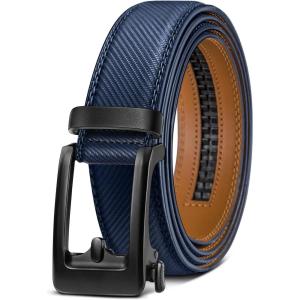 BULLIANT Men’s Ratchet Belt Nontrimmable-Click Belt Adjustable for Men Gift Lightweight 1 3/8″(Purplish Blue7821)