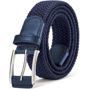 BULLIANT Stretch Belt Men,Mens Gift Woven Braided Web Belt 1 3/8 for Golf Casual Pants Shirts Jeans(Antique Blue2837)
