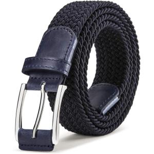 BULLIANT Stretch Belt Men,Mens Gift Woven Braided Web Belt 1 3/8 for Golf Casual Pants Shirts Jeans(Mazarine1350)