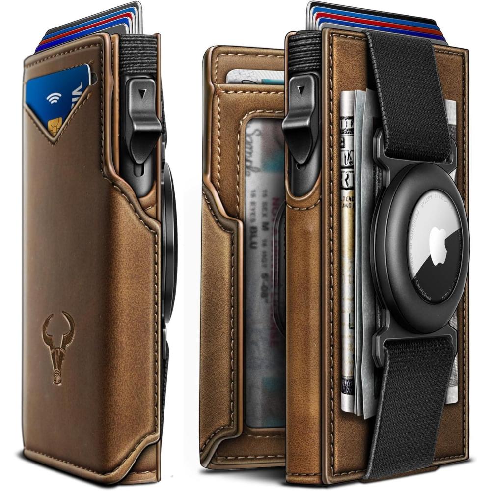image:imageBULLIANT Men Airtag WalletSlim Front Pocket Wallet Money Clip for Men Gift 38quotx27quotPopup AccessTiger Eye4328